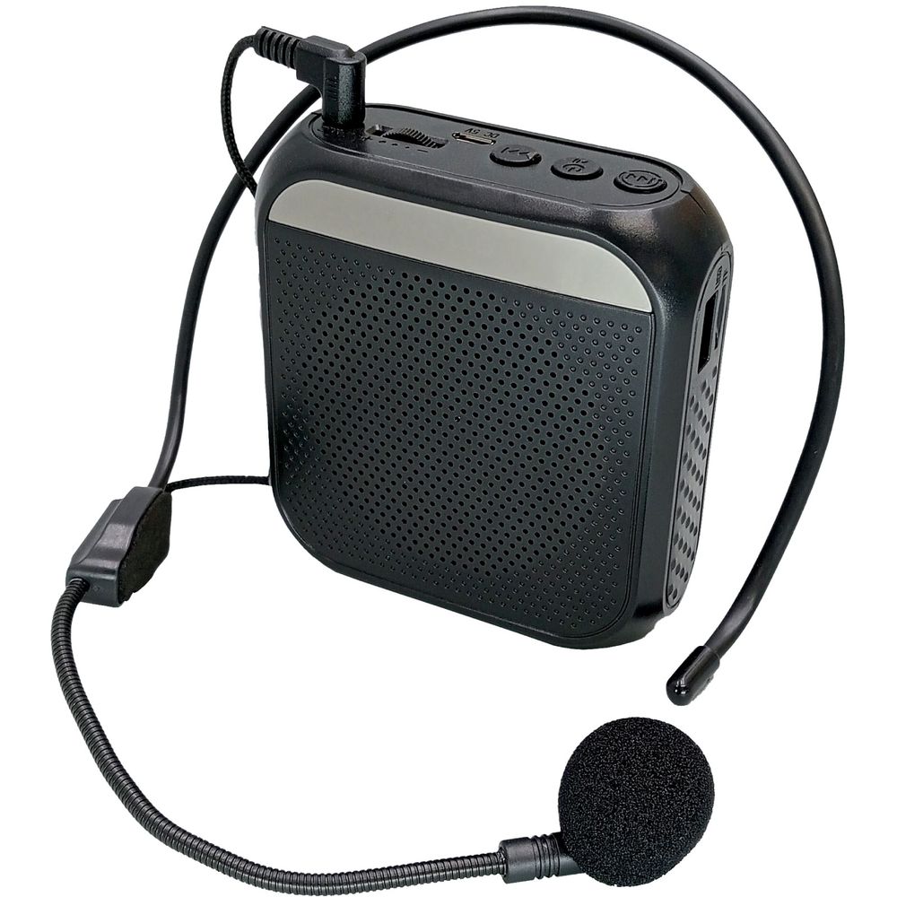 （まとめ買い）ハンズフリー小型拡声器 黒 51322 [x3セット]