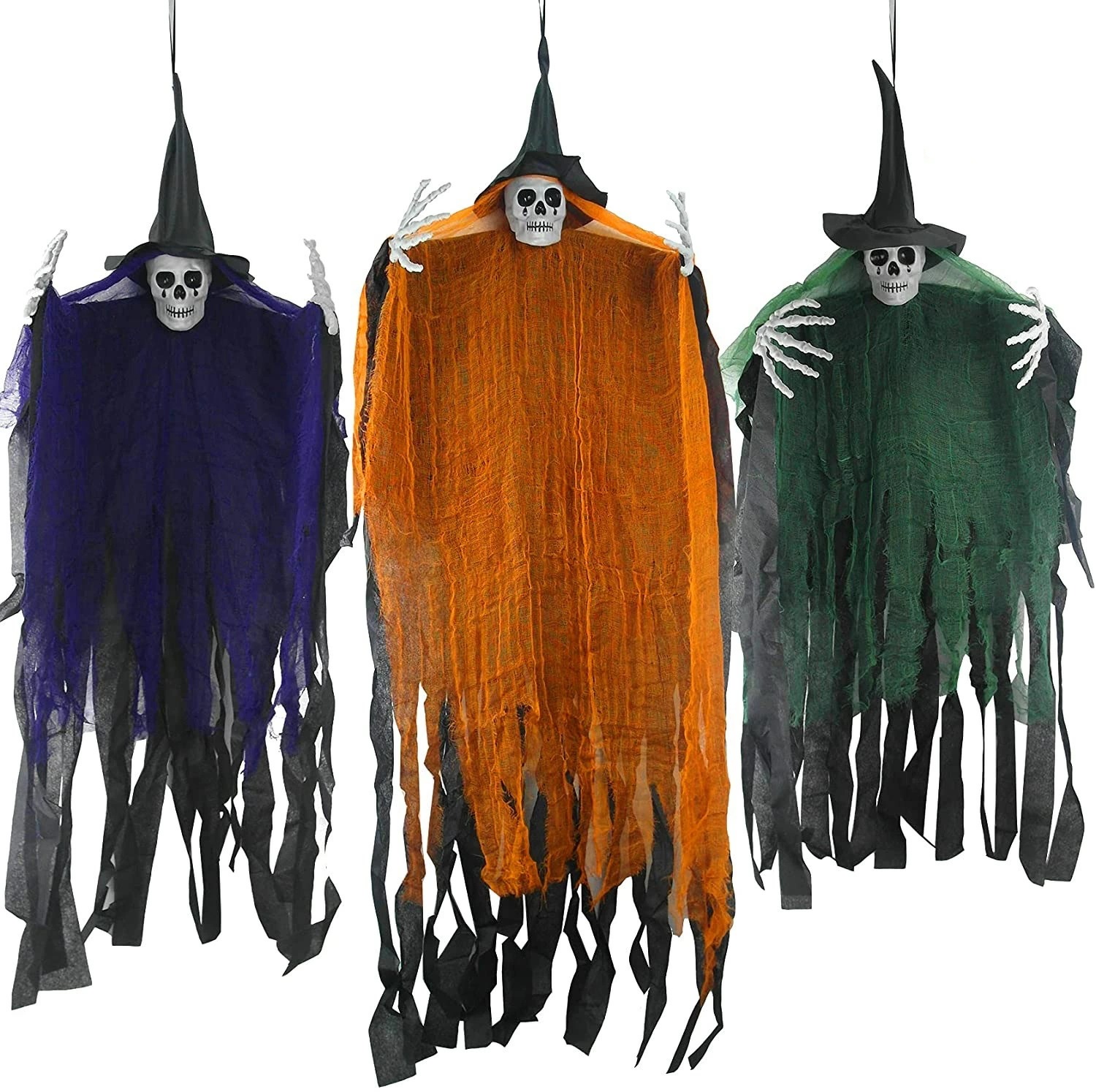 期間限定ハロウィン グッズ 飾り 3個セット ハンギングゴースト ホラー ドア バー飾り 小道具 幽霊 骸骨 吊り下げ ハンギング 雰囲気満点 怖い 吊物