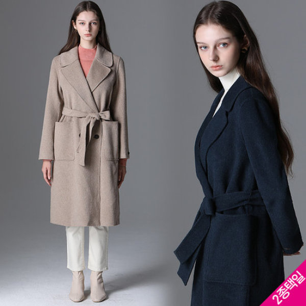 LEOT ハンドメイド ダブル ロング ウールコート