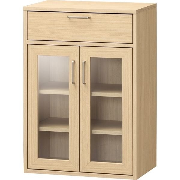 白井産業 食器棚 FUL-8055GHNA ナチュラル フルニコ キャビネット メーカー直送