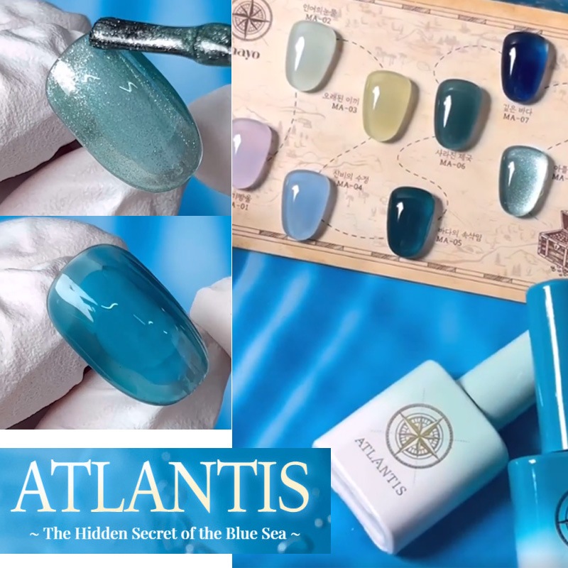 [MAYO] 【ATLANTIS】 ブルーシロップジェル7色/マグネットジェル1色 海色コレクション / 8種セット