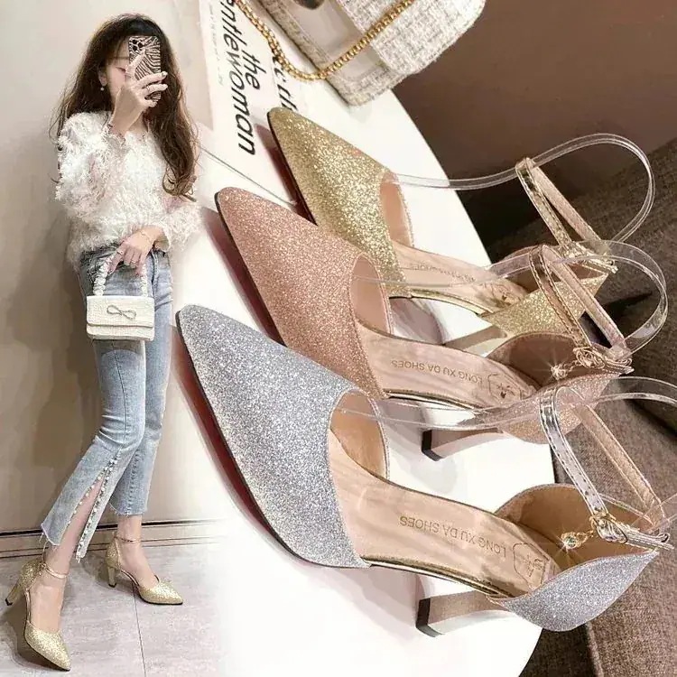 メガ割ストラップパンプス ハイヒール ピンヒール パンプス ラメ キラキラ 通勤用 仕事 美脚パンプス 痛くない ベーシック シンプル 華やか フォーマル パーティー 結婚式 披露宴 謝恩会