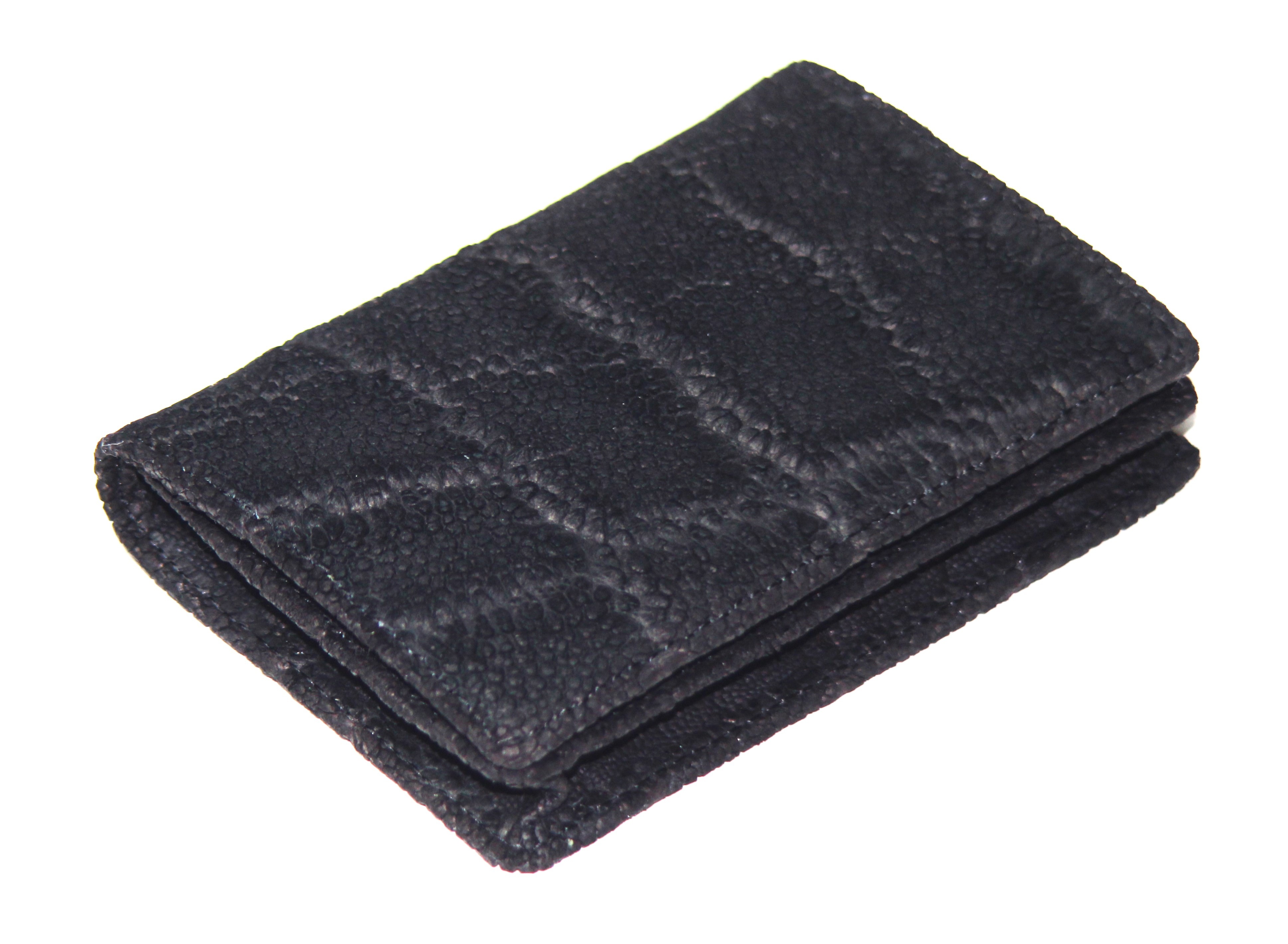 【新規OPEN】【期間限定セール】【激安】【新品未使用】 本エレファント革　象革　無双モデル　日本製　男女兼用　名刺カードウォレット　EF-04　黒