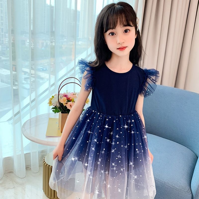 【1つ買うと10つ無料】女の子の夏の服2025ファッショナブルな星空勾配短袖ドレスプリンセススカートスカートスカートチルドレンスカート 28,640円