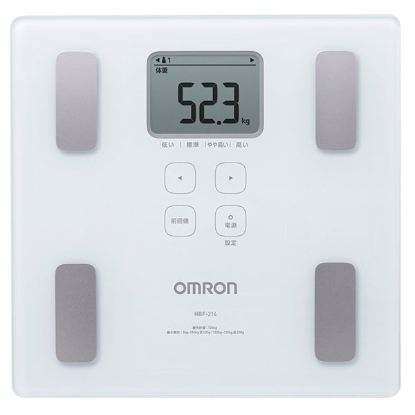 収納に便利なスリムデザイン オムロン （OMRON） 体重体組成計 カラダスキャン HBF-214-W ホワイト