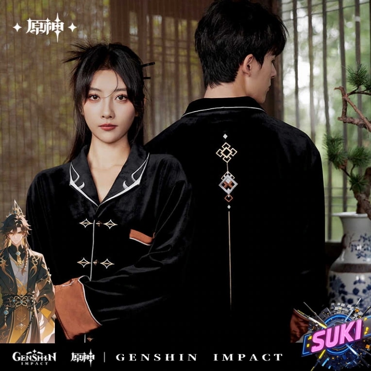 「パジャマセット」【プロ品質を極める!】原神 グッズ / 鍾離 インプレッションシリーズ / Genshin Impact Zhongli 钟离 げんしん コスプレ