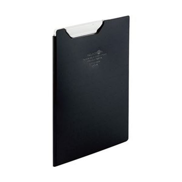 （まとめ）リヒトラブ AQUA DROPsクリップファイル A5 黒（不透明）F-5065-24 1枚(×20セット)