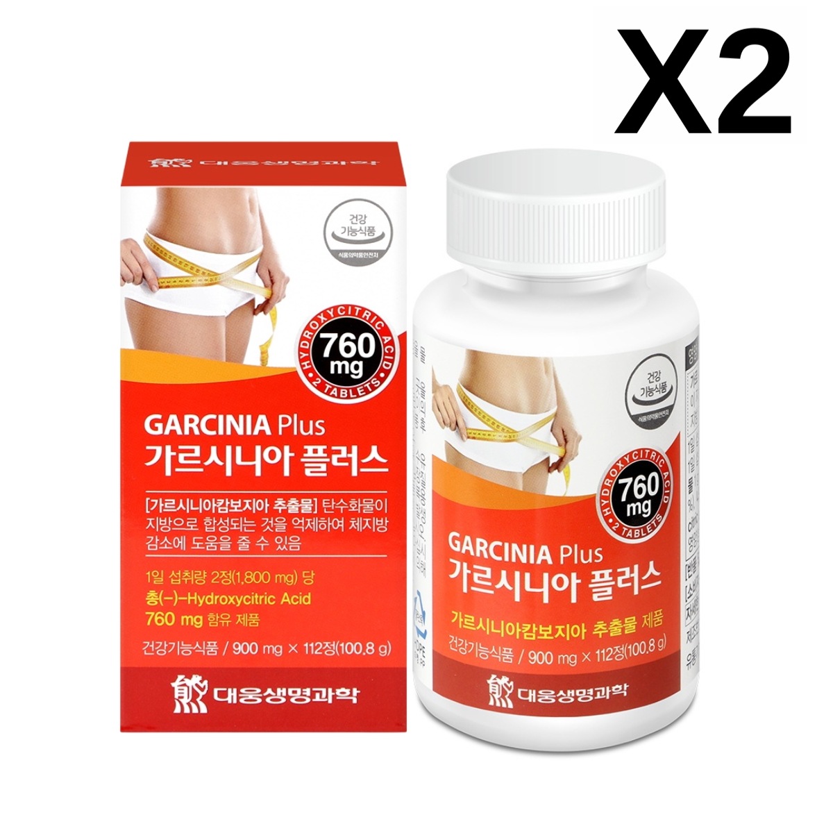 DaeWoong GARCINIA Plus 760mg.112 tablets x 2 Bottles