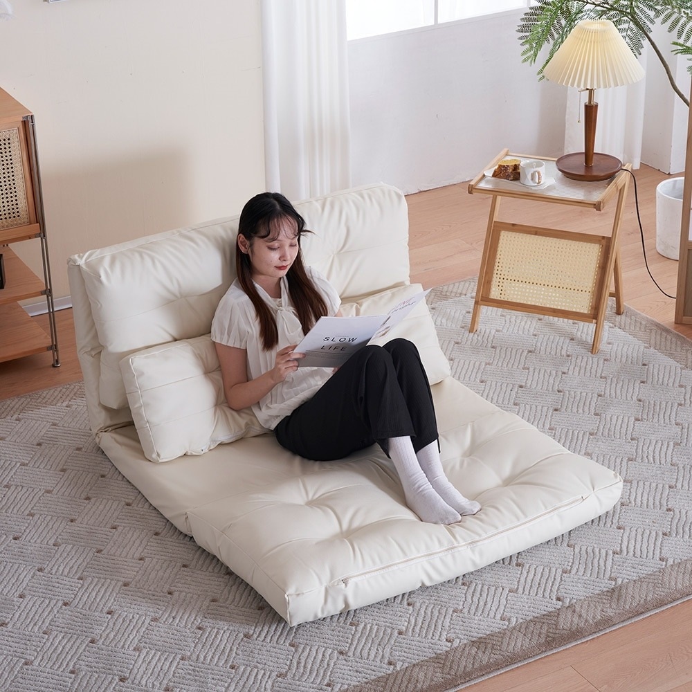 【国内即日発送】ソファーベッド ソファベッド ローソファー 2人掛け マルチに使える3WAY 幅108cm 6段階リクライニング クッション付き 座椅子 2人掛け ソファ 折りたたみ 折り畳み コンパ