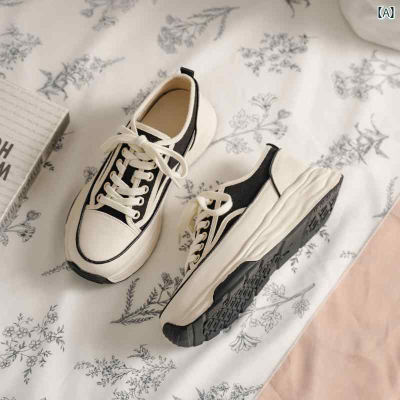 キャンバス シューズ レディース ローカット スニーカー 履きやすい カジュアル シューズ 女性 厚底 レースアップ フラット 白い 靴