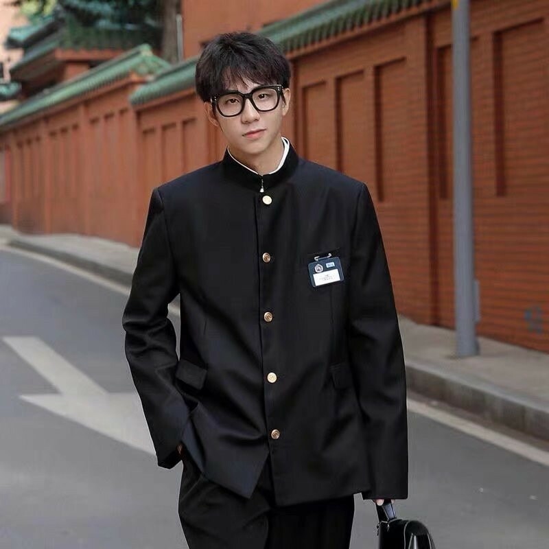 スクール 学ラン 学生制服 上下セット スーツ 男女兼用 高校生 学校制服 男性 女性 応援団 ユニセックス コスプレ ハロウィン 仮装 コスチューム 卒業式 文化祭 学園祭 黒 上下セット 学生服