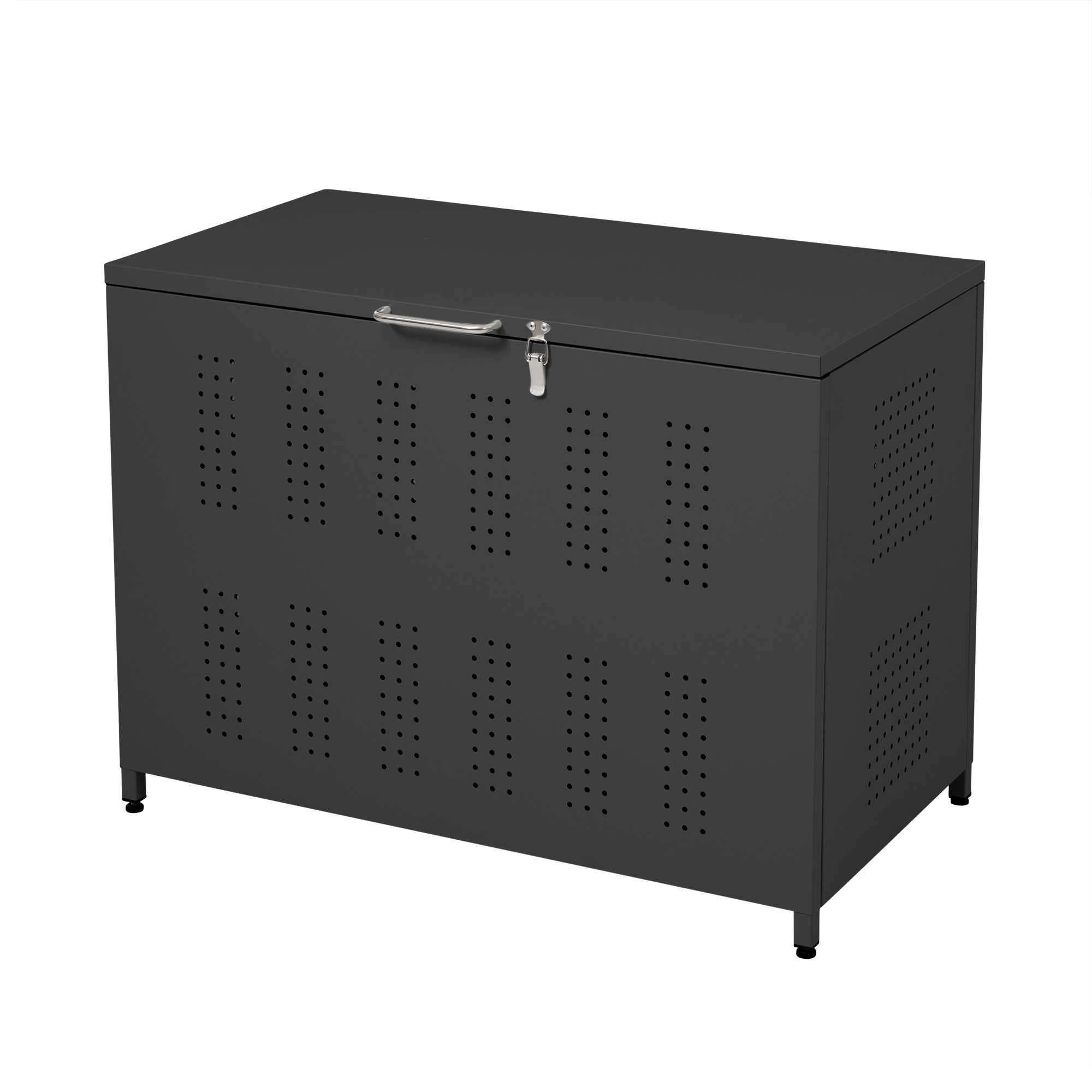 [国内即発送]屋外ゴミ収納庫 ゴミ箱 屋外 ゴミ収集ボックス ごみ集積所 大容量 カラスよけ 野良猫対策 ゴミ荒らし防止 庭用可能 容量210L ブラック553