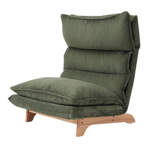 ホームテイスト SH-07-FRZ 脚付きリクライニングローソファ 1人掛け Cowser-カウザー- コーデュロイグリーン メーカー直送