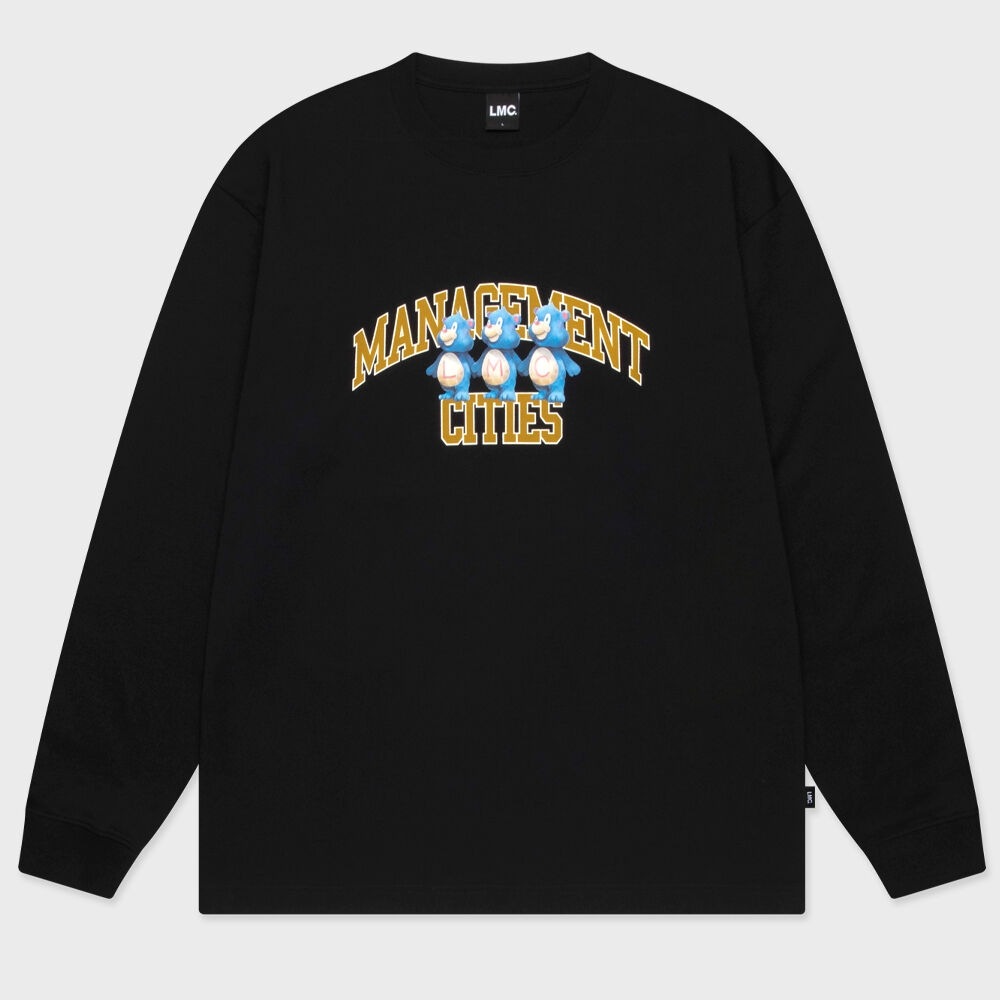 LMC アスレチックベアロングシルバー T シャツブラック