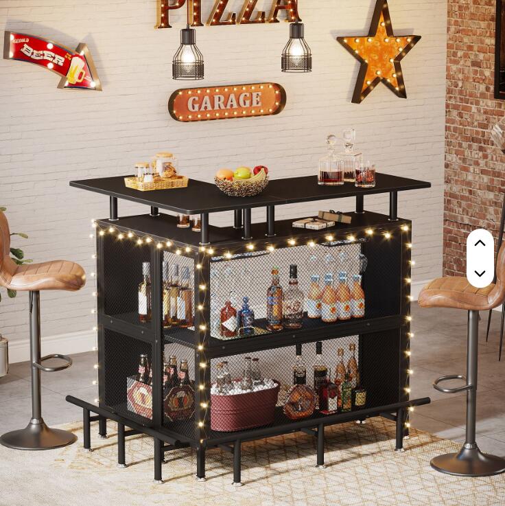 L字型ホームバーユニットコーナーミニバーキャビネットバーテーブルホームパブホリデー用