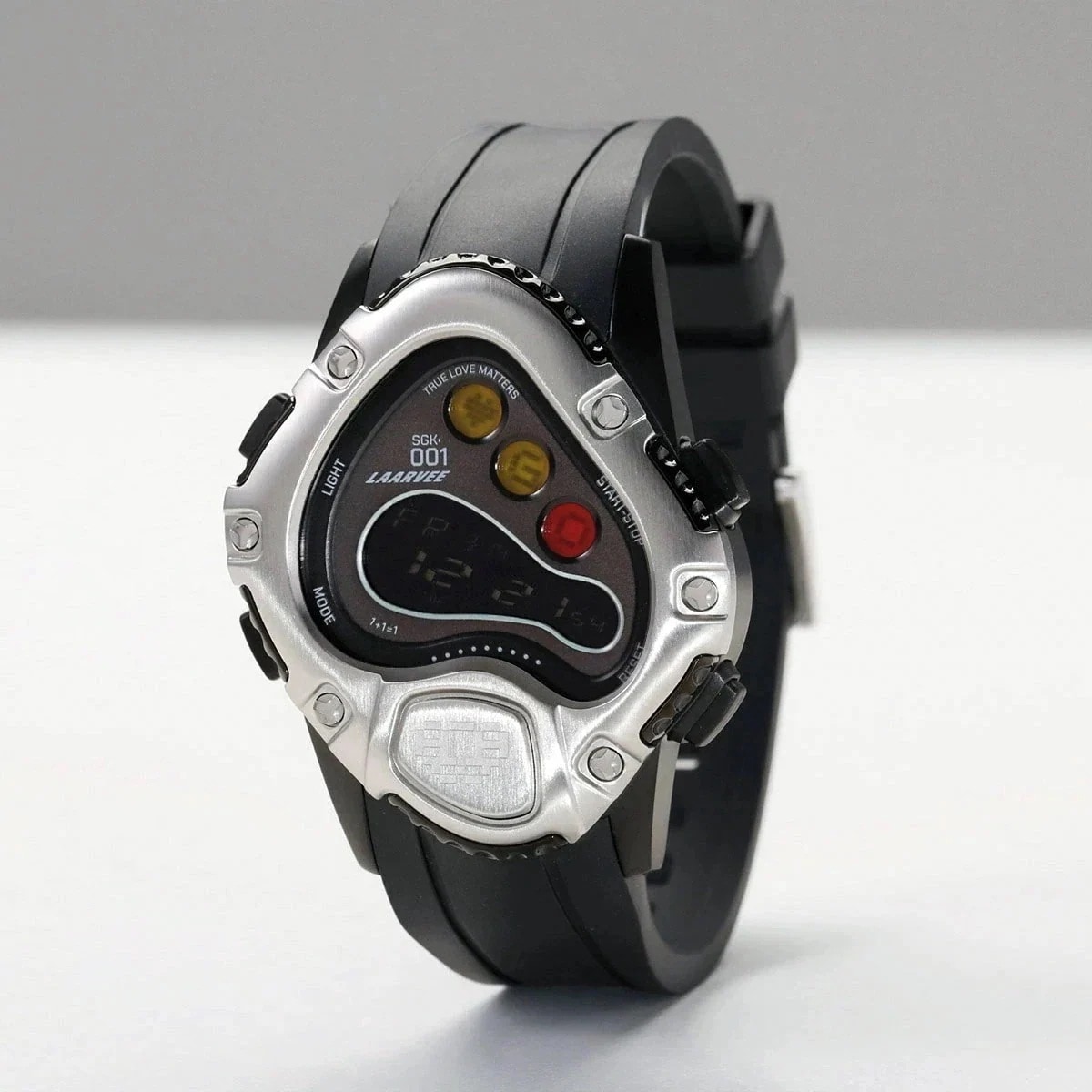 LAARVEE ラーヴィー 腕時計 SINNGOUKI シンゴウキ SGK001R メンズ ウォッチ ステンレススチール 流線型 生活防水 デジタル時計 ロゴ