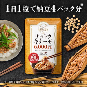 たっぷり贅沢 ナットウキナーゼ サプリ 6000FU DHA EPA 納豆 国内製造 GABA 大豆ペプチド 乳酸菌 ビタミンE さらさら 血圧