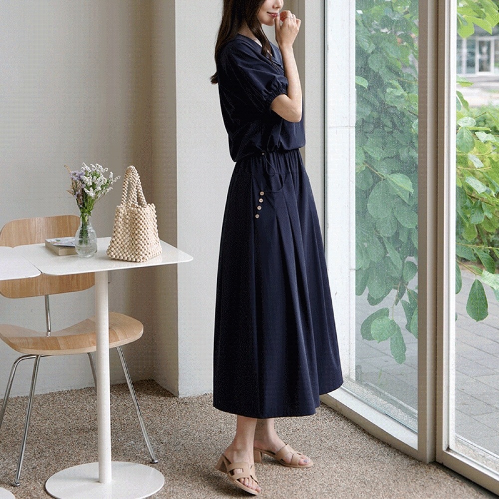 クリックアンファニー ハレンダ ストリングブラウスキュロットパンツセット