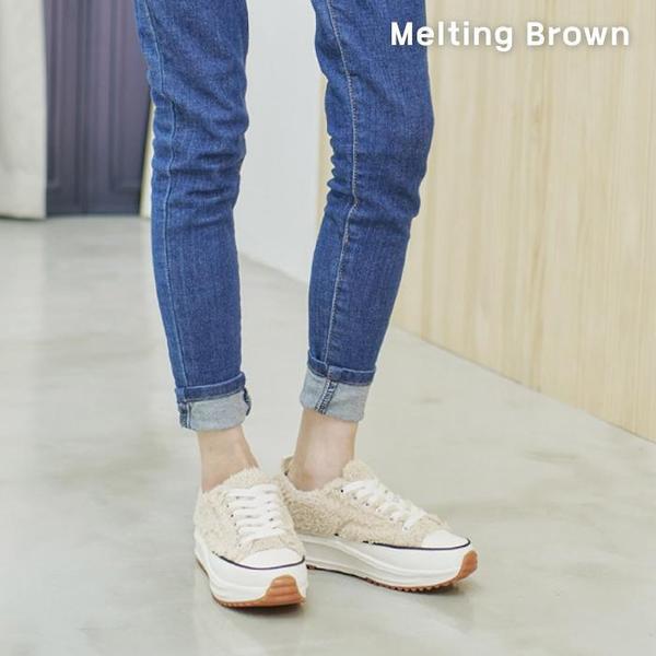 女性カジュアルブークレの厚底スニーカー2色