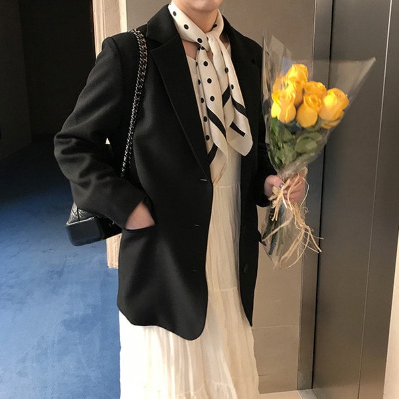 Made 12万枚突破 クラシックシングルミディジャケット 韓国ファッションブランド