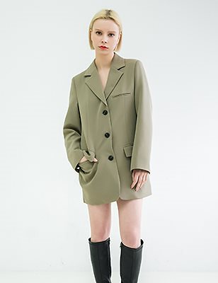 Anti-wrinkle Loose Fit Jacket Khaki
