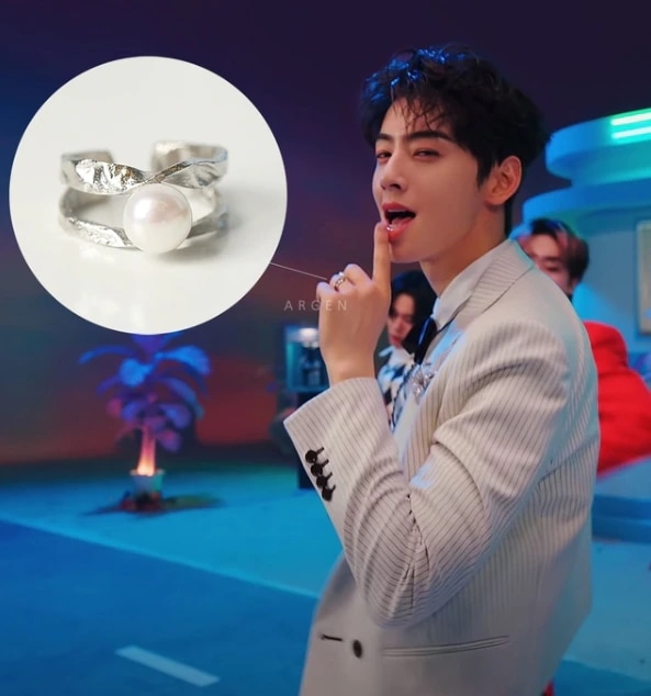 ASTRO チャウヌ 着用 グッズ 注文製作 ARGEN 淡水パールポイント銀の指輪 K-POP アクセサリー 6,063円