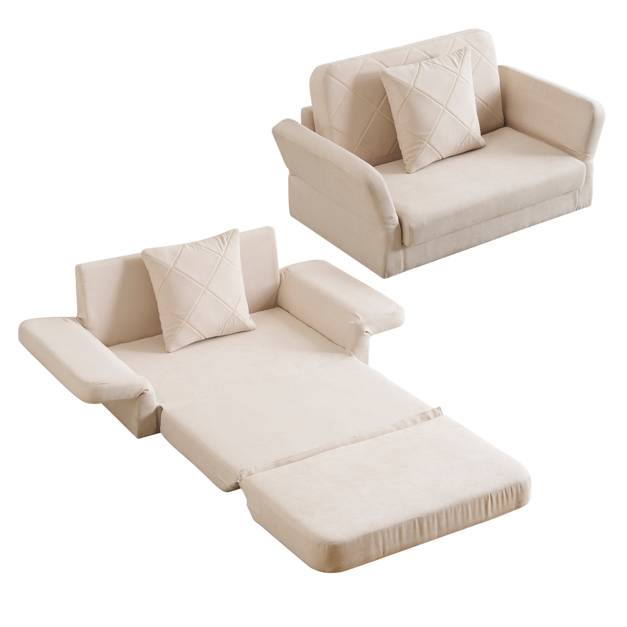 ソファ ソファベッド フロアソファ コンパクト ローソファ こたつ用ソフ ァー 2人掛け 1人暮らしマルチに使える3WAY 6段階リクライニング クッション付き 座椅子 1人掛け 2人掛け ソファ