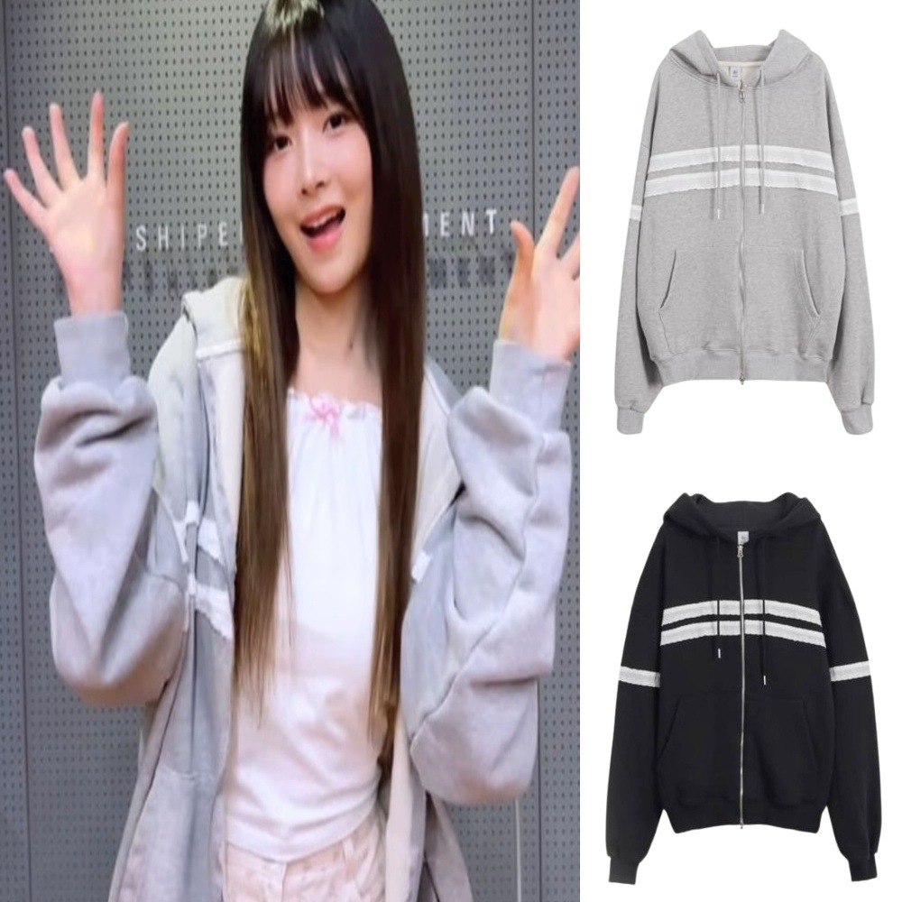 IVE REI / New Jeans ハニ 着用 トルチョンリボンレースオーバーパーカー [公式正規品]