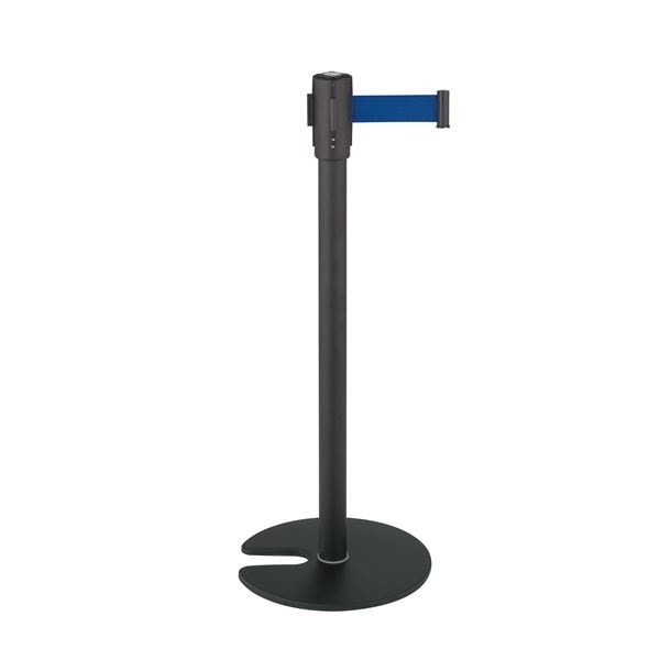 ベルトパーテーションスタンドD/間仕切り ベルト青 スチール 屋内用 スタートキャッチ一体型ヘッド スタッキング可