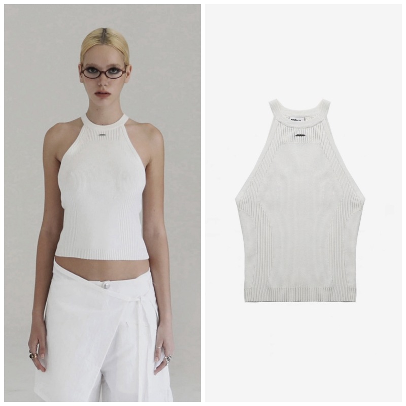 【BADBLOOD】 HALTERNECK KNIT TANK : WHITE
