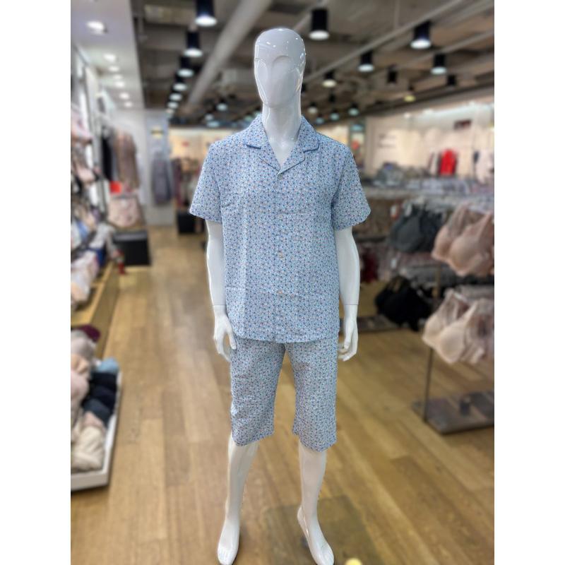 [坡州店] [] クール지지미 小花柄 男性パジャマ BU[VPA4534M]