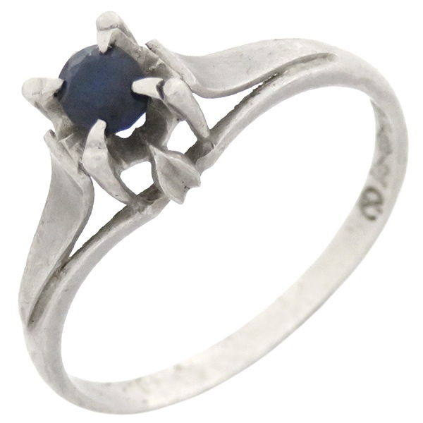 リング 指輪 青石リング Pt850 色石 プラチナシルバー 青 ブルー ホールマーク 11.5号【中古】