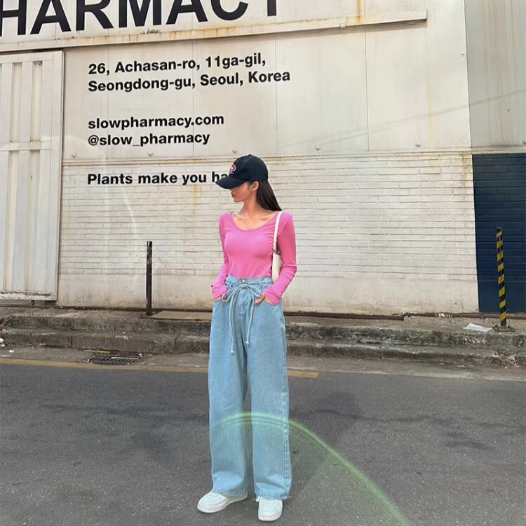 ボトムス パンツ Gパン デニムパンツ 膝下 ロング ロング丈 ワイド 綿 かわいい 大人可愛い きれいめ シンプル カジュアル 大人 おしゃれ お洒落 かっこいい レトロ アジアン エスニック