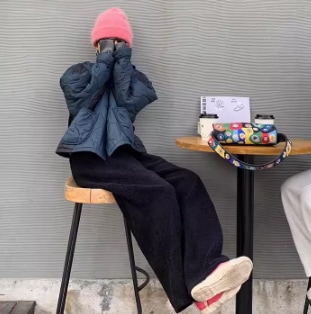 レディース パンツ ロング ストレート Iライン ストリート もこもこ ふわふわ ポケット ハイウエスト フリース ボア 厚手 カジュアル おしゃれ こなれ感 ラフ ボーイッシュ スポーティー