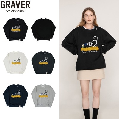 ヒューマンウォーターよりフラワーホワイトクリップマンツーマン_5color