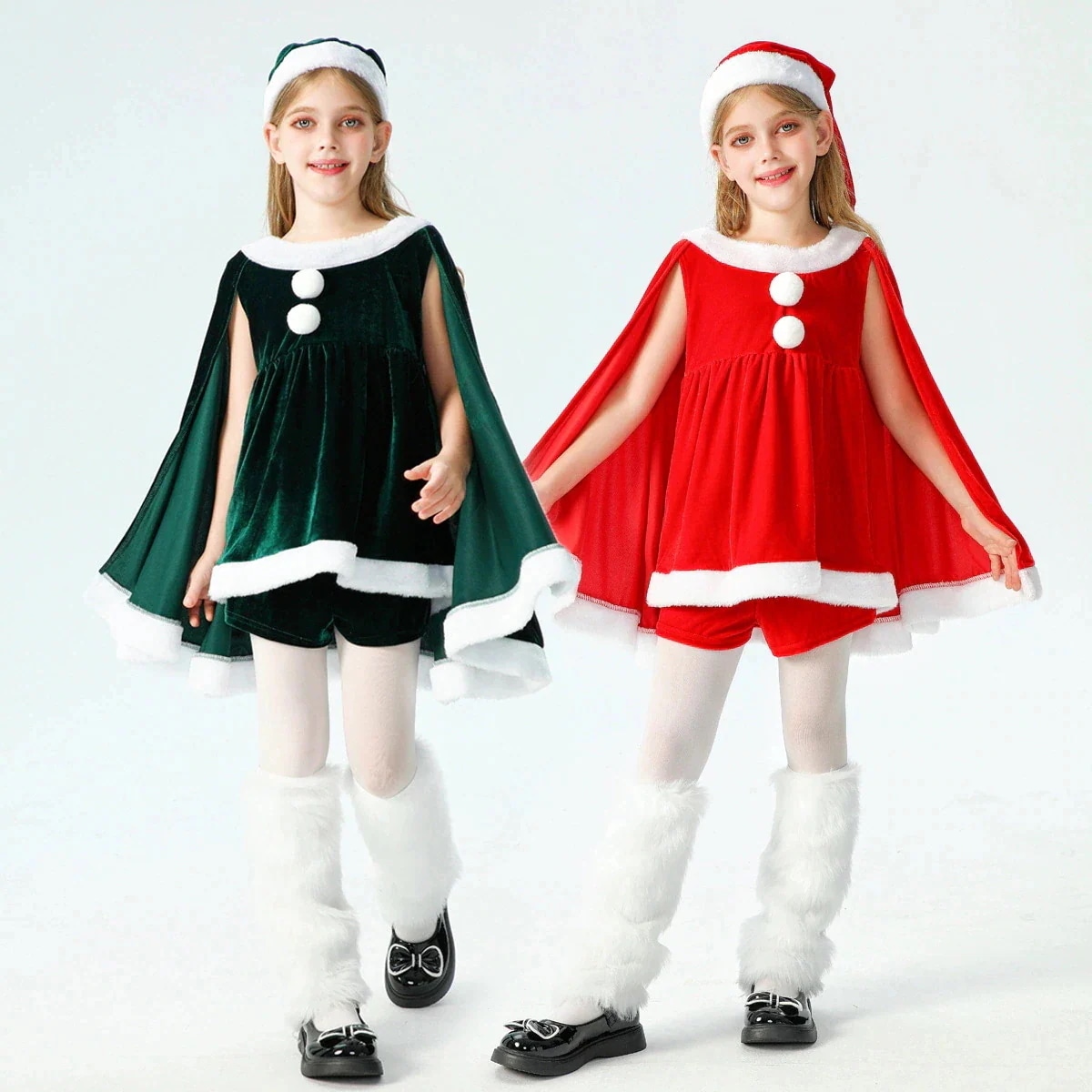 クリスマスの新作24 クリスマ今週の割引は 25% オフですス子供服サンタクロース服子供服女の子ショールケープケープガールドレス
