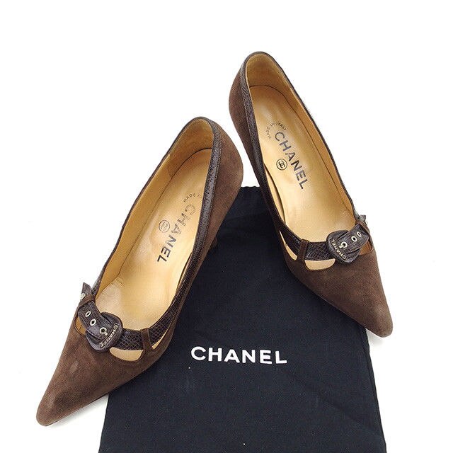 パンプス #34　1/2 ココマーク ブラウン 中古