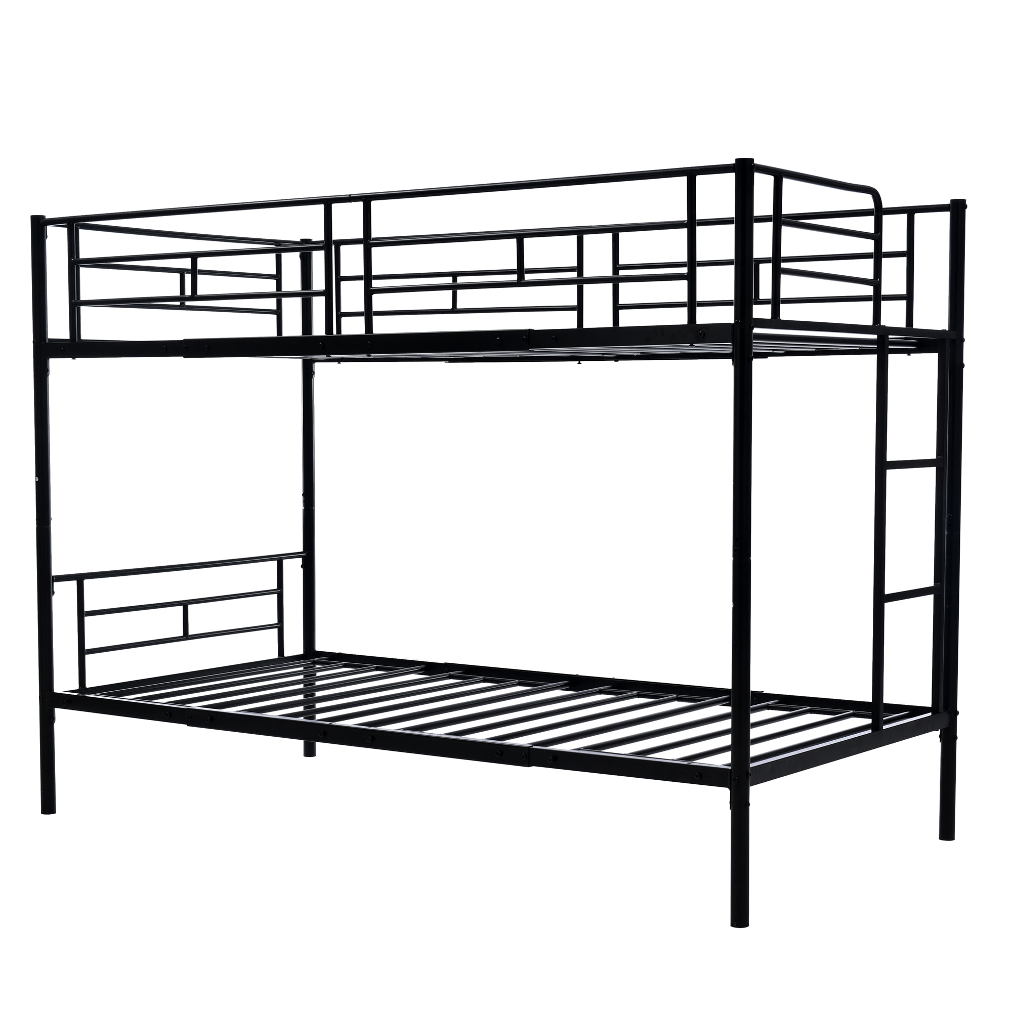 474【新作】【ブラック】二段ベッド 2段ベッド スチール 耐震 ベッド シングル パイプベッド 2段ベット パイプ 金属製 頑丈 垂直はしご ロータイプ 2段ベッド 業務用二段ベッド 社員寮 学生寮