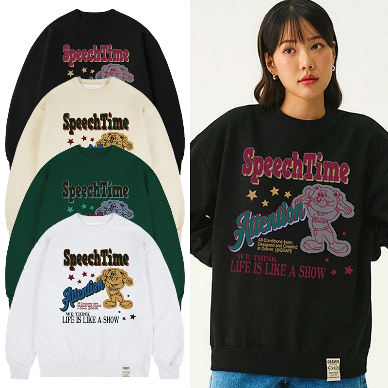 UNISEX]Purple Daisy Flower Smile Sweatshirt_3color トレーナー