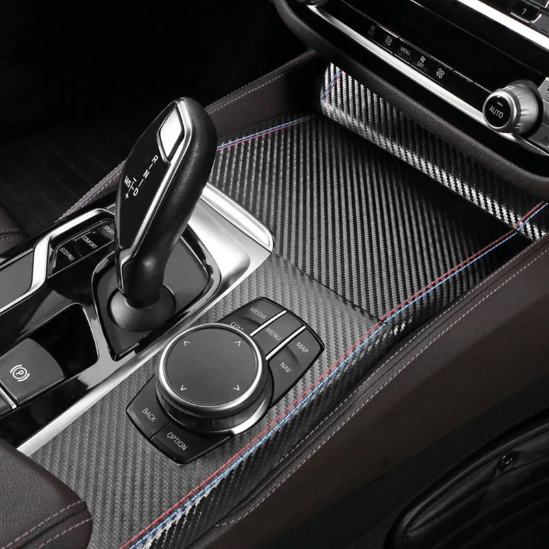 BMW 5シリーズ G30 G38 G32 専用 アルカンタラ調 ギアパネル シフトパネル トリム ステッカー カーボン調 センターコンソール 内装アクセサリー 2017-式対応 輸入品