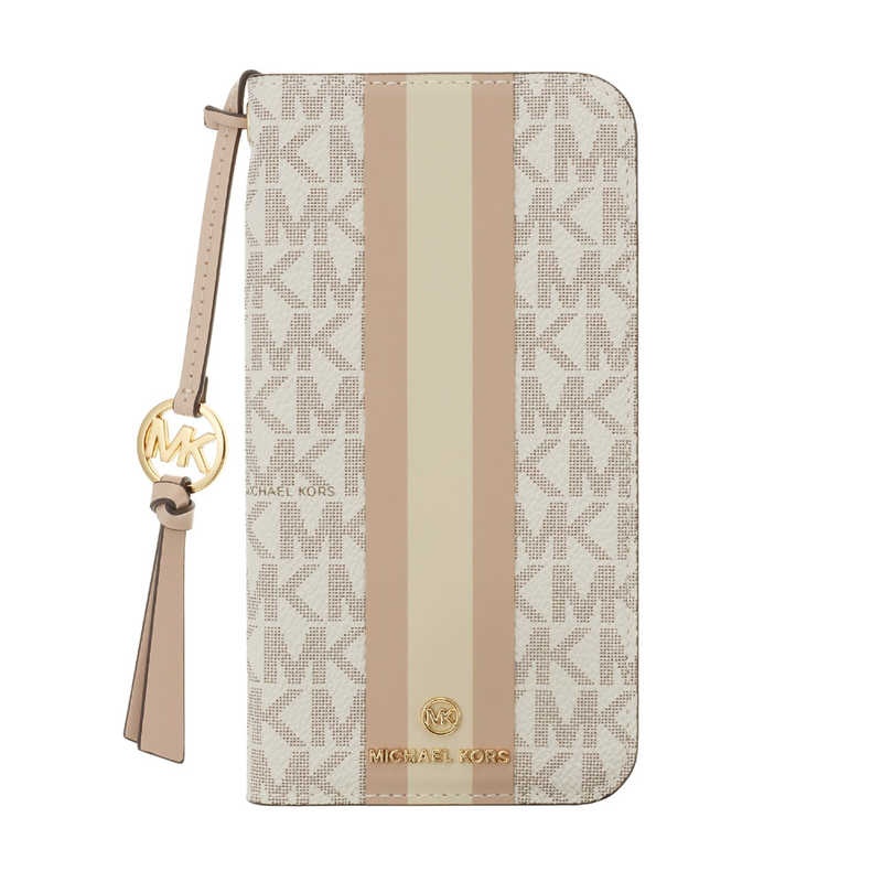 マイケルコース　Folio Case Stripe With Tassel Charm for MagSafe for iPhone 14 Pro 3眼　MKSTTCVNLFLIP2261P