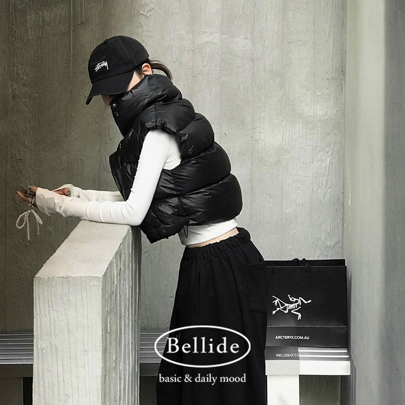 [MADE] ハイネッククロップドダウンベスト vs1033