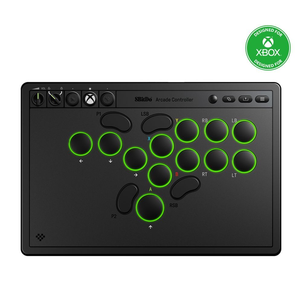 8BitDo Xbox公式ライセンス取得モデル 無線ドングル・有線接続　レバーレスアーケードコントローラー Xbox Series XS/Xbox One/WindowsPC対応（ブラック） AR