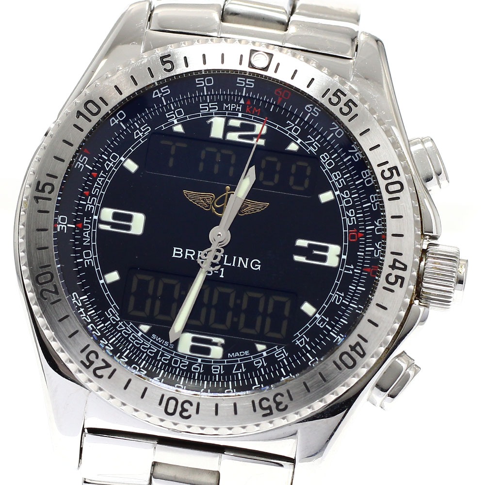 訳あり ブライトリング BREITLING A68362 B-1 クロノグラフ クォーツ メンズ 保証書付き_945798【中古】