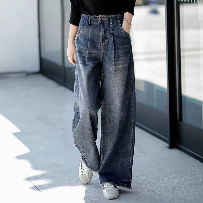 【今季マストバイ】 カジュアル レギュラー丈プリント 刺繍 無地 デニム パンツ