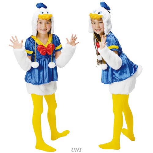 コスプレ 仮装 モコモコドナルドダック 子供用 M 【 コスプレ 衣装 ハロウィン 仮装 コスチューム 子供 アニメ ディズニー グッズ キッズ パーティーグッズ 正規ライセンス品 女の子 子ども用