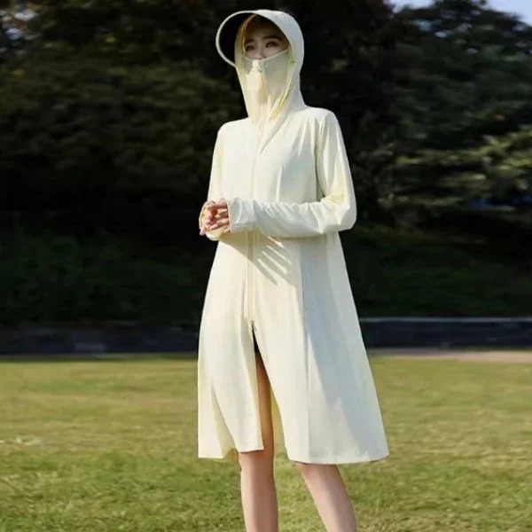 カットパーカー レディース パーカー 50+ 接触冷感 薄手 ロング丈 カーディガン 日焼け止め 紫外線対策 ラッシュガード