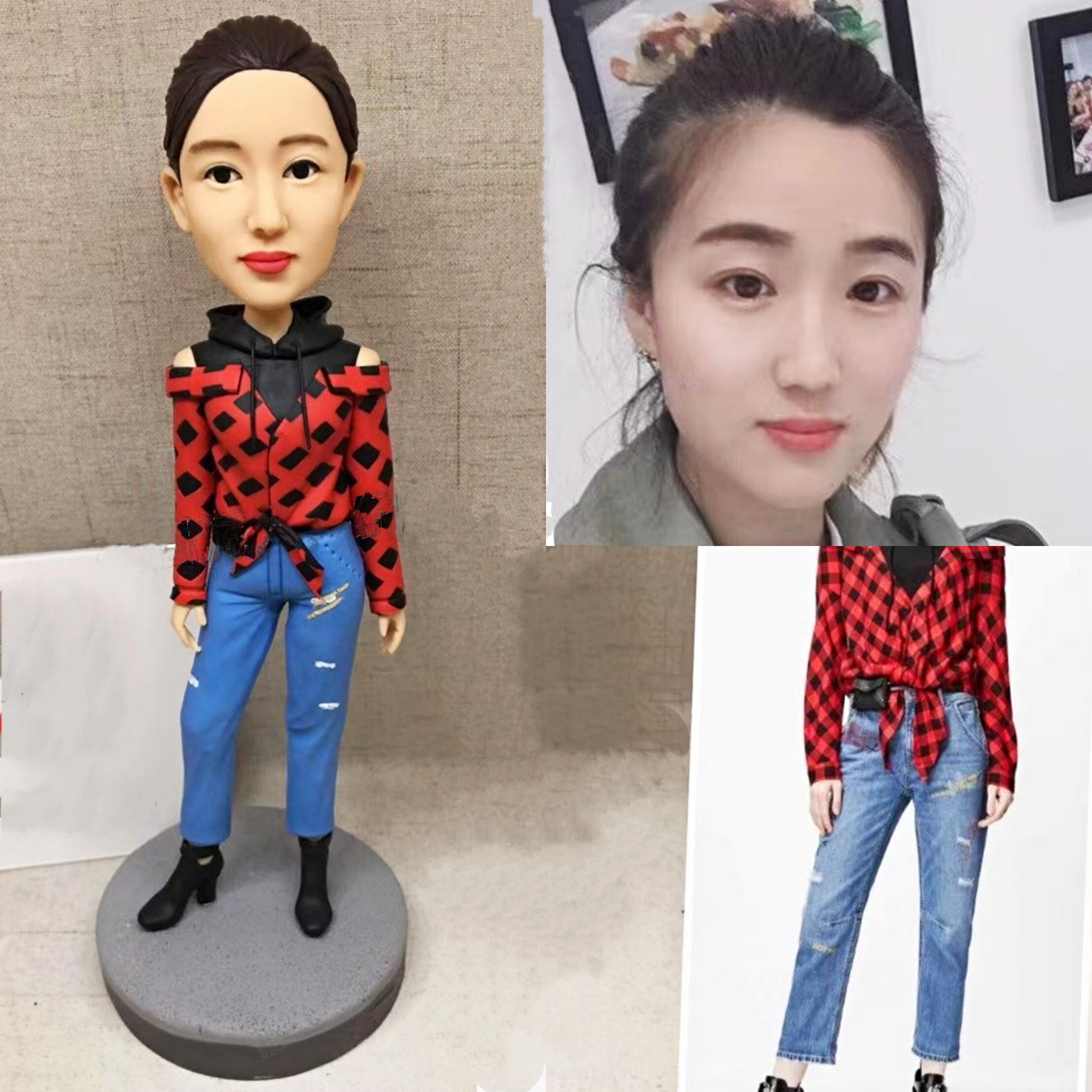 【オーダーメイド】3D肖像画 似顔絵 人形 フィギュア 彼氏 彼女 誕生日 ケーキトッパー 記念日 カップル 友達 プレゼント