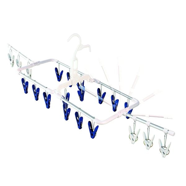 （まとめ） 軽量洗濯ハンガー/ピンチハンガー 20ピンチ アルミ製 風通しハンガー ウイング 14個セット