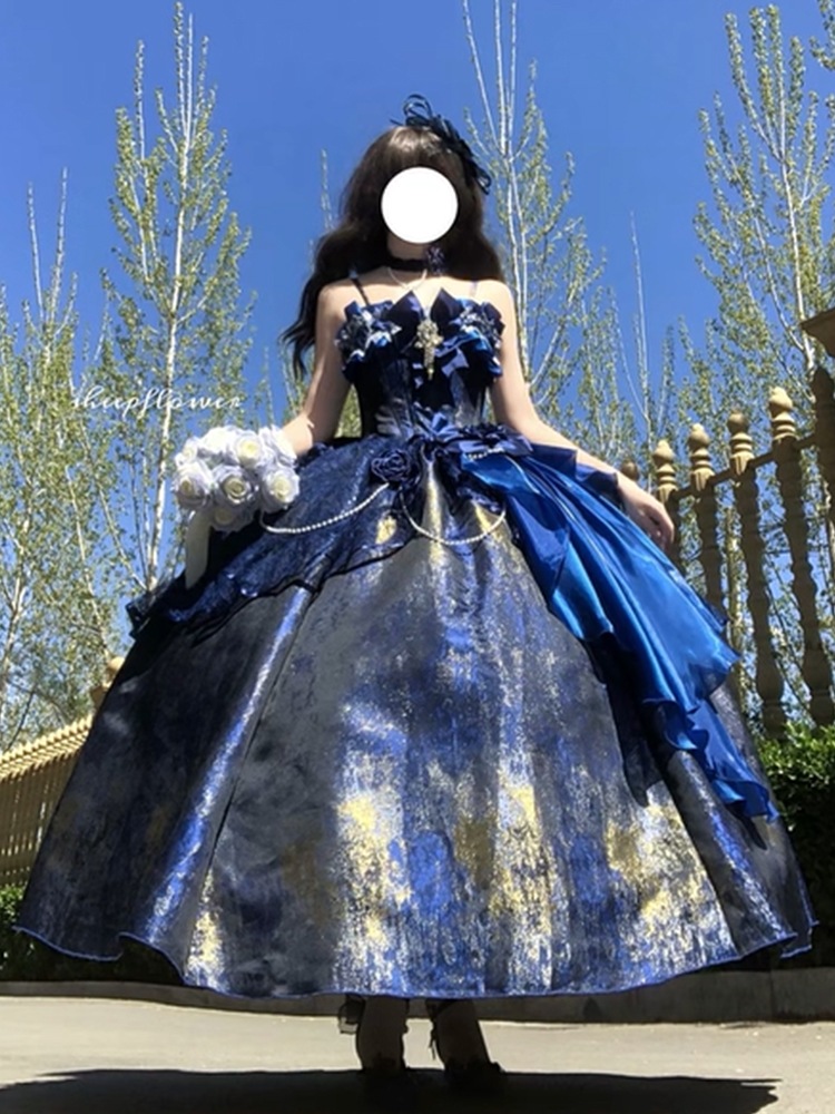宇宙浮遊光ロリータウェディングイブニングドレス女性高級学生の日成人式卒業式司会プリンセスドレス